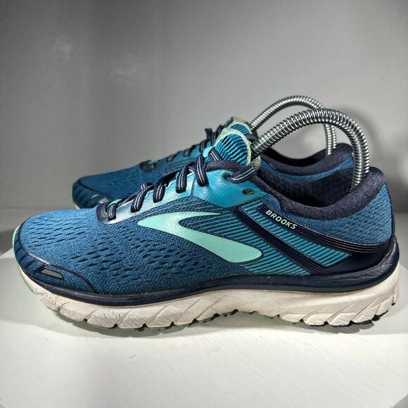 Brooks Adrenaline GTS 18 Womens Size 8 Running Shoes Blue Gym Walking Sneakers - Picture 1 of 12